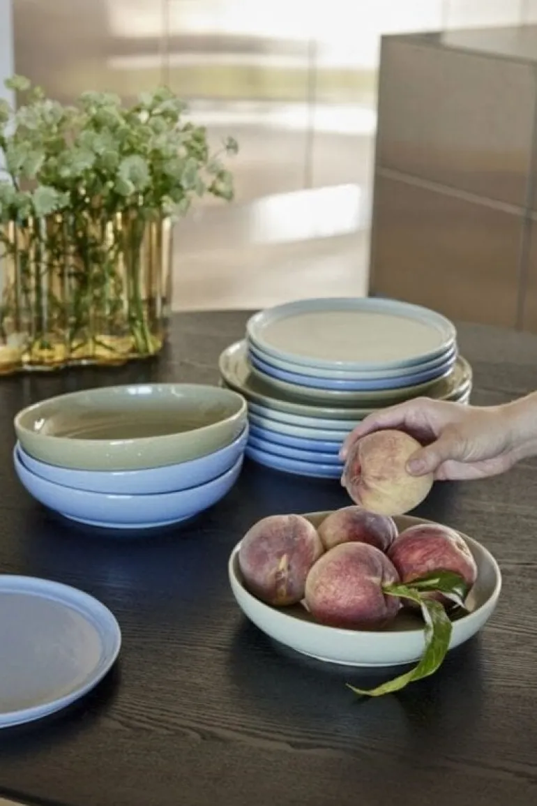 Amare dinerborden lichtblauw set van 6 stuks - 211714