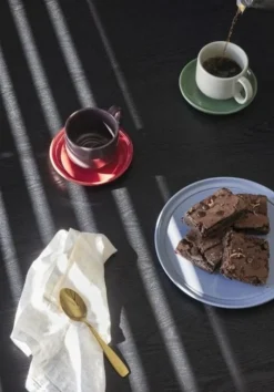 Amare kop en schotel burgundy/rood set van 4 stuks - 211707