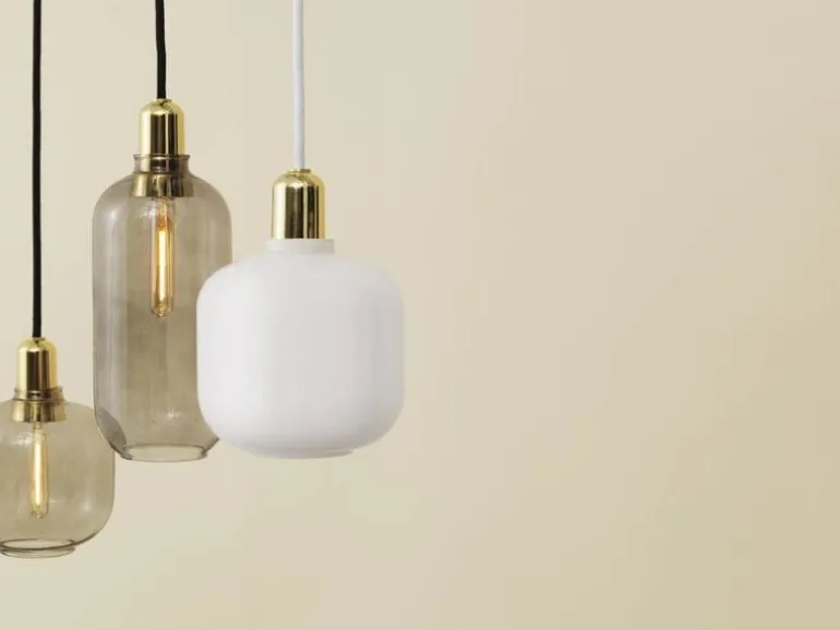 AMP Large hanglamp grijs messing - 502166