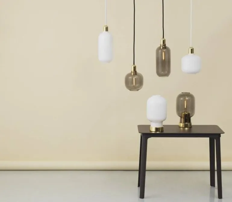 AMP Large hanglamp grijs messing - 502166