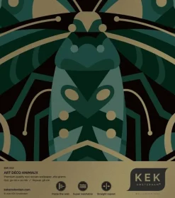 Art deco goud behang animaux beetle - groen