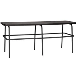 Bank metaal/hout - zwart