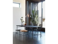 Bank metaal/hout - zwart