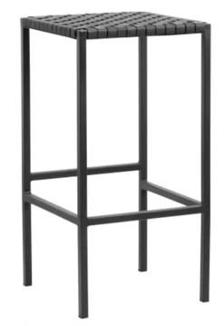 Barstoel zwart leer/metaal