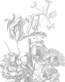 Behangpaneel Engraved Flowers