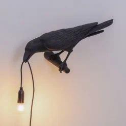 Bird lamp looking left zwart outdoor - 14727
