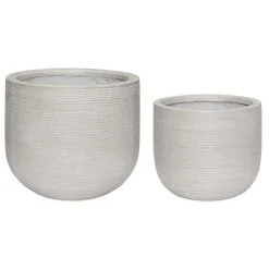 Bloempot set naturel fiberstone