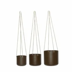 Bloom hangende bloempotten bruin set van 3 stuks - 941602