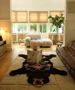 Blooming zwarte beer vloerkleed XL - 1.45.10.093.900.6