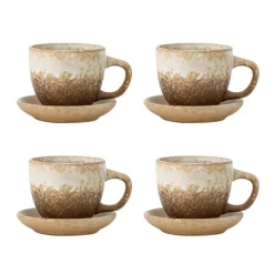 Brenta kop en schotel naturel set van 4 stuks - 82072416