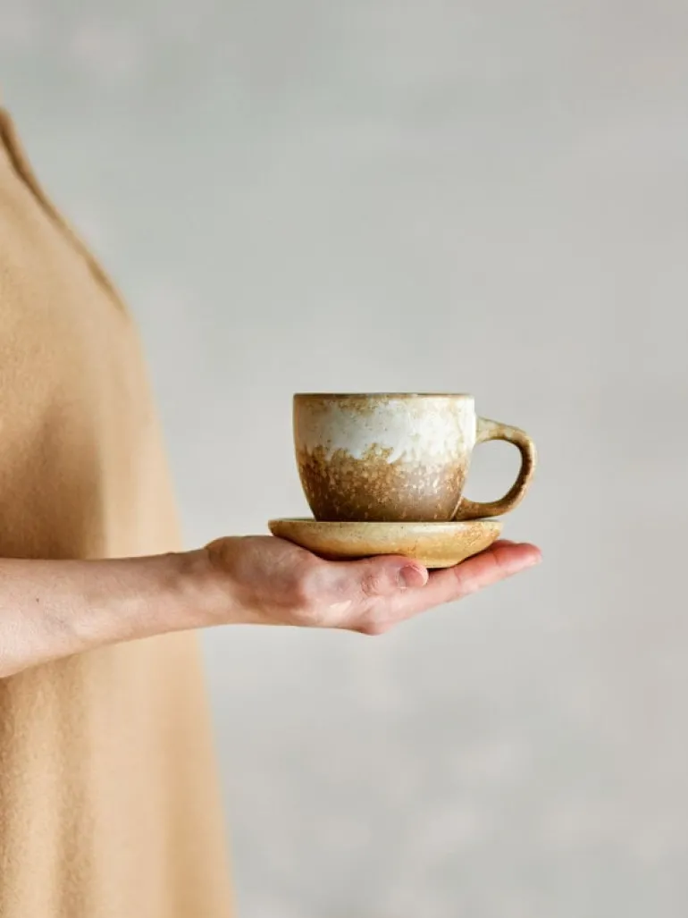 Brenta kop en schotel naturel set van 4 stuks - 82072416