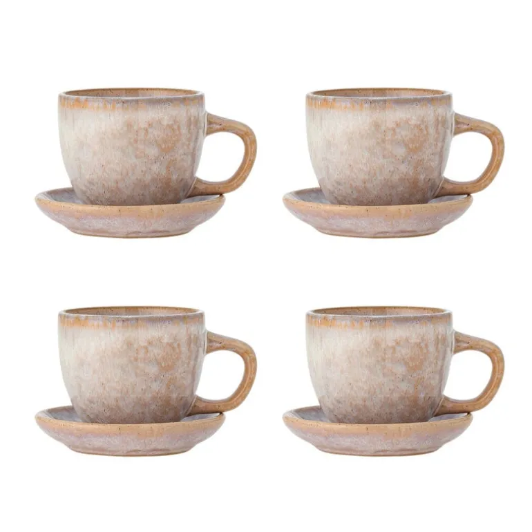 Brenta kop en schotel roze set van 4 stuks - 82072414