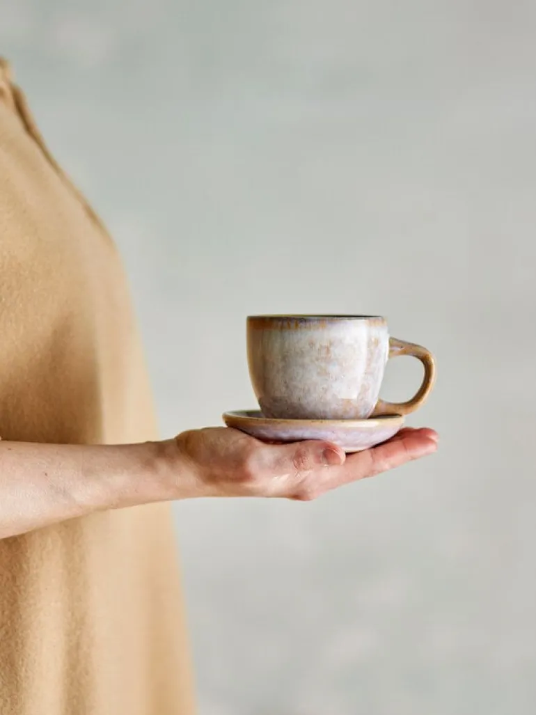 Brenta kop en schotel roze set van 4 stuks - 82072414