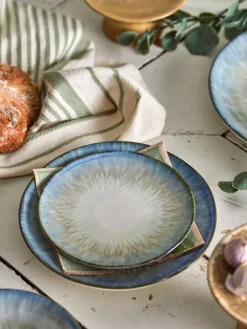 Calen borden Ø18cm blauw set van 6 stuks - 82061278