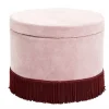 Corduroy poef met deksel - roze/burghundy