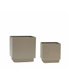 Cube plantenbakken bruin set van 2 stuks - 991915