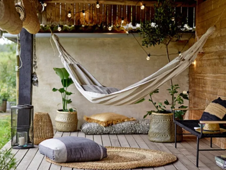 Effie lantaarn - bamboe/glas