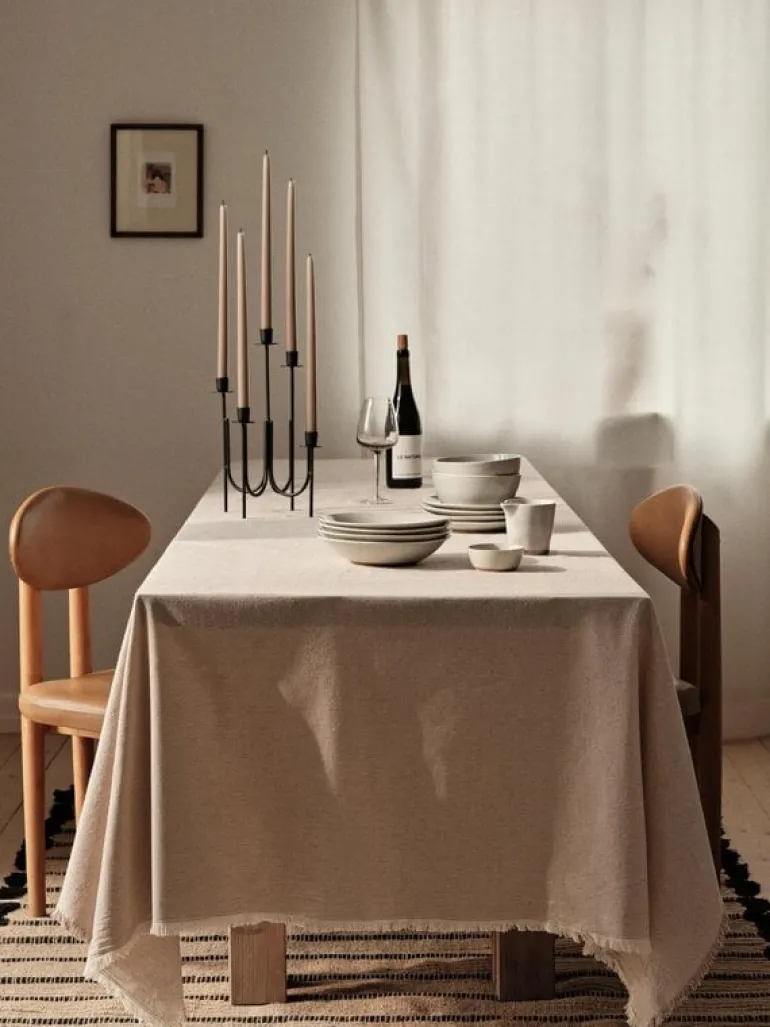 Elouise tafelkleed grijs/gebroken wit 160x300cm - 71210357