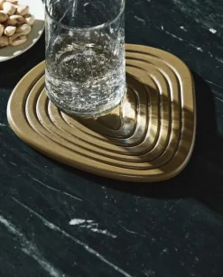 Enoki onderzetters groen set van 6 stuks - 7183