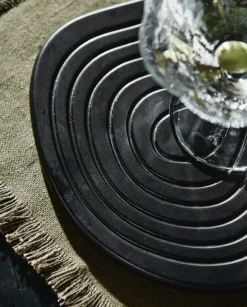 Enoki onderzetters zwart set van 6 stuks - 7181