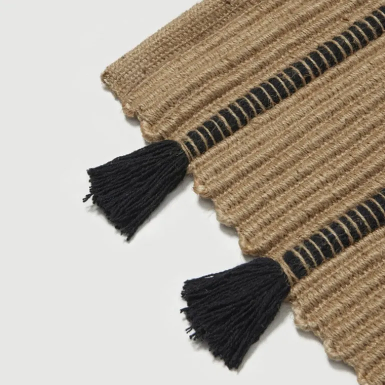 Ezra vloerkleed naturel/zwart 70x140cm - 71110387