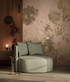 Fresco Flowers behang FU-056 - 389,6x280cm goud/nude