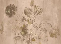 Fresco Flowers behang FU-056 - 389,6x280cm goud/nude