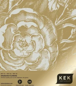Goud Engraved bloemen behang zand MW-135 300x280cm