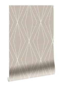 Grafische lijnen behang 100x280cm zand WP-741