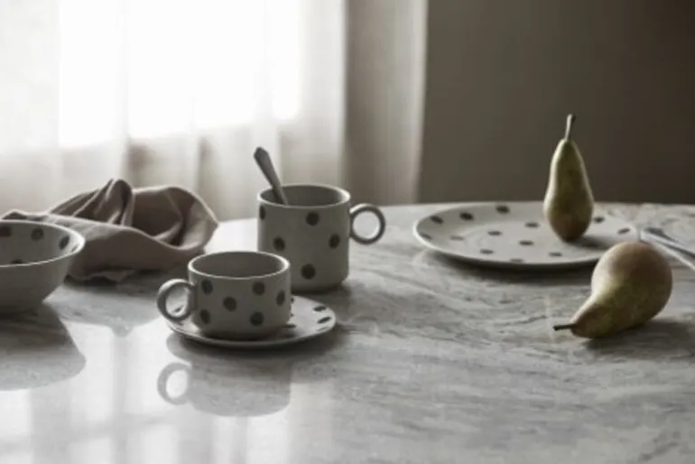 Grainy borden S zand/groen set van 4 stuks - 57038