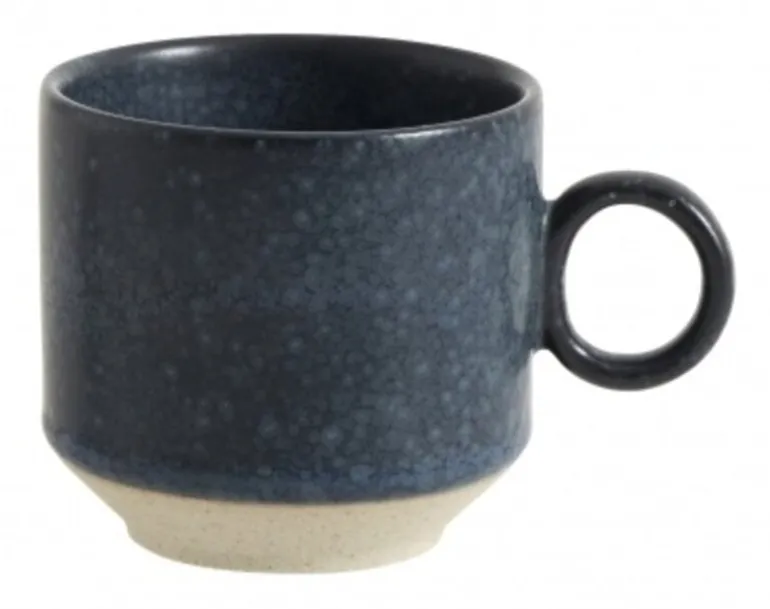 Grainy espresso mokken donkerblauw -set van 4 stuks