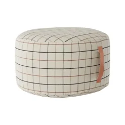 Grid poef large offwhite - L10090