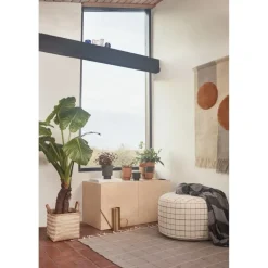 Grid poef large offwhite - L10090