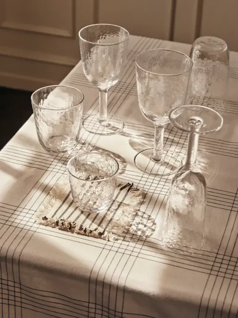 Hammered witte wijnglazen set van 12 stuks - 14496279