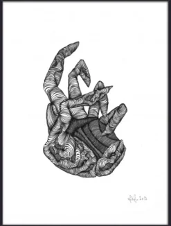 Hand illustration - zwart/wit