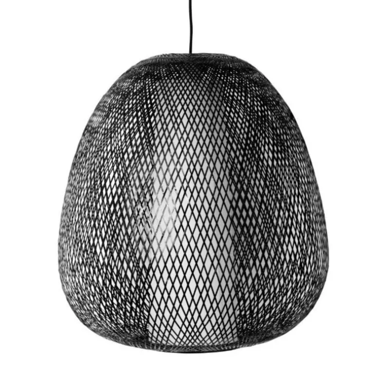 Hanglamp Twiggy Egg bruin bamboe ø60cm