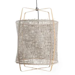 Hanglamp Z2 blond bamboe grijs karton ø67x100cm
