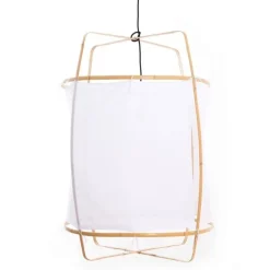 Hanglamp Z2 blond frame met wit katoen ø67x100cm