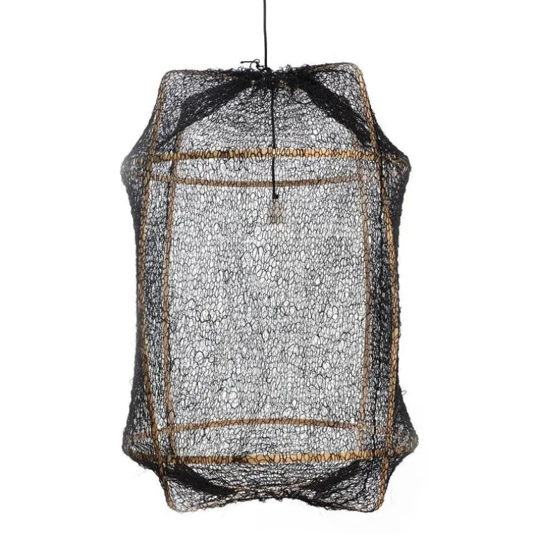 Hanglamp Z2 blond sisal net zwart ø67x100cm