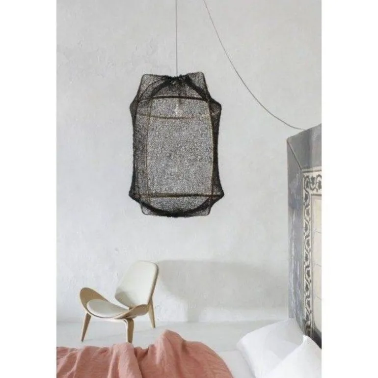 Hanglamp Z1 zwart sisal net grijs ø67x100cm