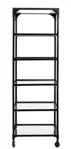 Ijzeren rek met wielen - zwart