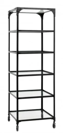 Ijzeren rek met wielen - zwart