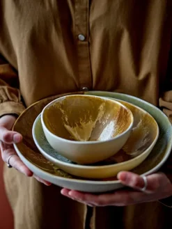 Lacey schaaltjes geel set van 4 stuks - 82072535