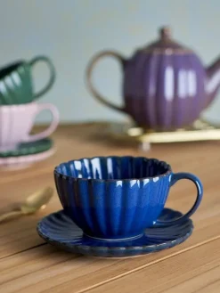 Latina kopjes en schotels blauw set van 6 stuks - 82061910