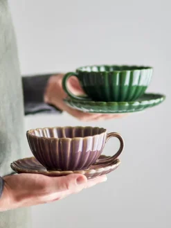 Latina kopjes en schotels groen set van 6 stuks - 82061908