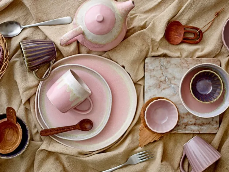 Louisa mokken roze set van 6 stuks - 82060551