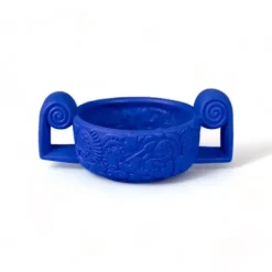 Magna graecia terracotta centerpiece decoratie schaal blauw - 11509B