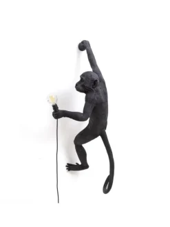 Monkey lamp hanging right - zwart