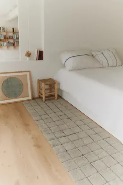 Mosaic vloerkleed wol sandstone 80x230cm