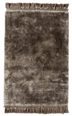 Noble vloerkleed met franjes - warm grijs 160x240